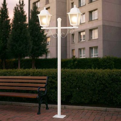 Kit 6 Postes de Iluminação para Jardim 2,1m Branco Clássico Colonial E27 Soberana Dital