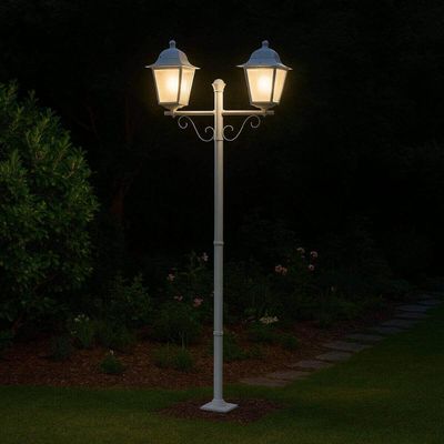 Kit 6 Postes de Iluminação para Jardim 2,1m Branco Clássico Colonial E27 Soberana Dital