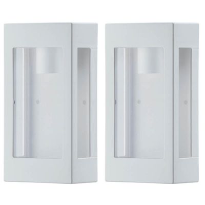 Jogo 2 Arandelas Brancas Bivolt Lente Transparente Prime Luminária Externa Jardim Dital