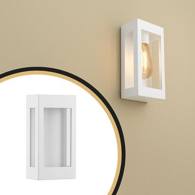 Jogo 2 Arandelas Brancas Bivolt Lente Transparente Prime Luminária Externa Jardim Dital