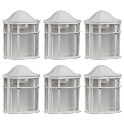 Kit 6 Arandelas Luminárias de Parede Externa Branca Clássica Colonial De Ville Dital