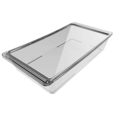 Jogo 4 Organizadores de Geladeira Herméticos 4,8L Plástico 42x22,5x8cm Frutas Legumes Verduras Cripp