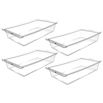 Jogo 4 Organizadores de Geladeira Herméticos 4,8L Plástico 42x22,5x8cm Frutas Legumes Verduras Cripp