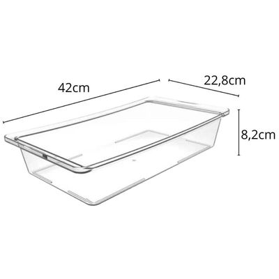 Jogo 4 Organizadores de Geladeira Herméticos 4,8L Plástico 42x22,5x8cm Frutas Legumes Verduras Cripp