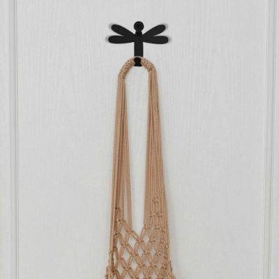 Kit 2 Ganchos Multiuso Pendurador Abelha Libélula Preta Organizador Roupas Bolsas Luft Masutti