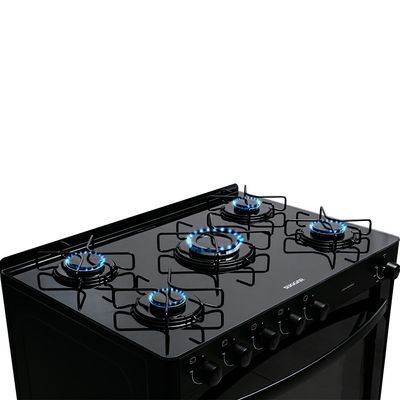 Fogão Suggar de Piso Cook Essence 5 Bocas com Mesa de Vidro Preto