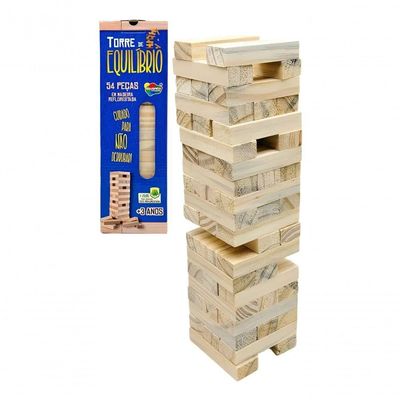 Jogo Torre De Equilibrio 54 Peças Aquarela