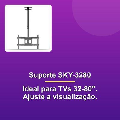 Suporte De Teto Para Tv Multivisão Sky-3280 32-80 Preto
