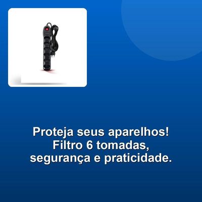 Filtro De Linha 6 Tomadas Pp 3x0,75 3m 255 Preto