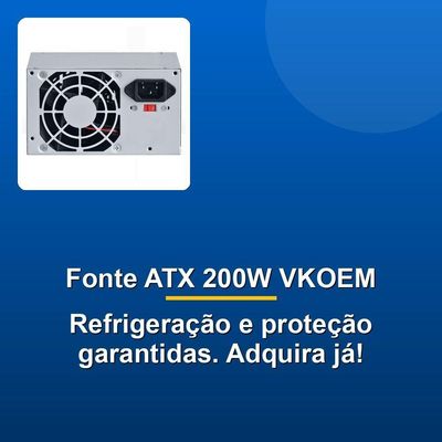 Fonte Atx 200w Vkoem Caixa Colmeia 10 Unid.