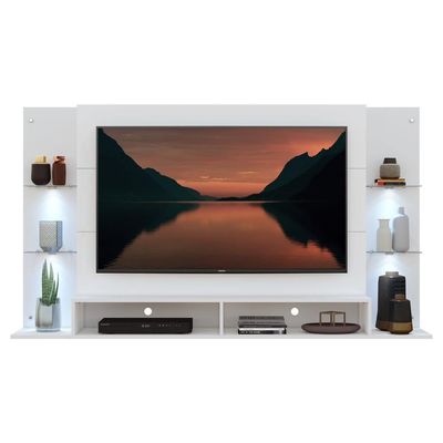 Painel Tv 60'' com 4 Leds e Prateleiras de Vidro Vegas