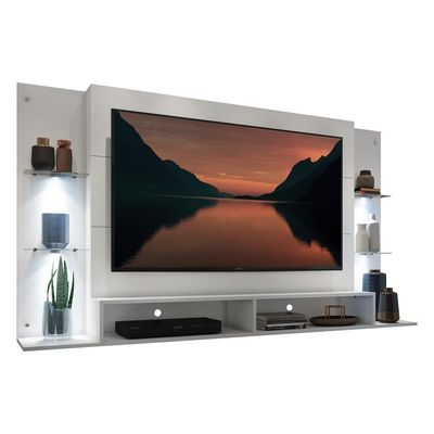 Painel Tv 60'' com 4 Leds e Prateleiras de Vidro Vegas