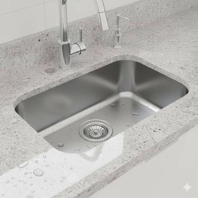 Cuba de Pia 47x30cm Embutir Tramontina Lavínia 47BL Aço Inox Alto Brilho para Bancada Cozinha