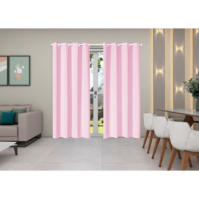 Cortina Isa Varão Tecido Oxford 2,80m x 2,30m p/ Porta Balcão - Rosa