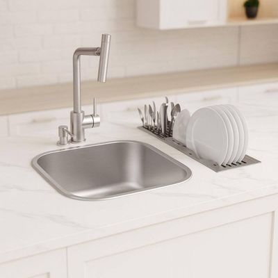 Cuba de Embutir ou Sobrepor 40cm Tramontina Inox Escovado 28L Cozinha Modelo Aria Maxi 40 BS