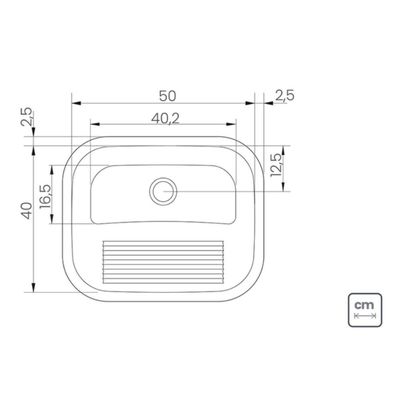 Tanque de Encaixe Tramontina Hera 34L Inox Polido Lavanderia Área de Serviço 50x40cm