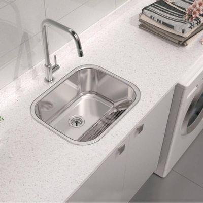 Tanque de Encaixe Tramontina Hera 34L Inox Polido Lavanderia Área de Serviço 50x40cm