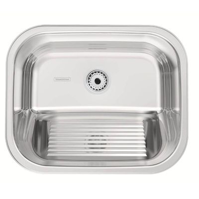 Tanque de Encaixe Tramontina Hera 34L Inox Polido Lavanderia Área de Serviço 50x40cm