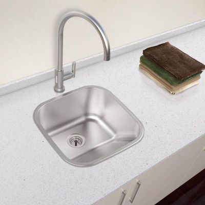 Tanque Inox Escovado 40x40cm de Encaixe Tramontina Hera Compact 25L Lavanderia Área de Serviço