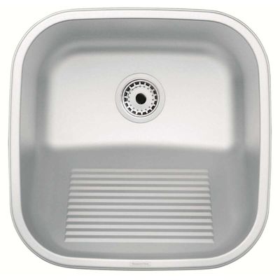 Tanque Inox Escovado 40x40cm de Encaixe Tramontina Hera Compact 25L Lavanderia Área de Serviço
