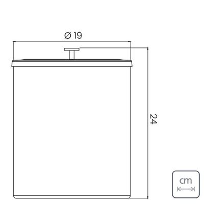 Lixeira Tramontina Útil Preta com Tampa em Aço Inox 5 Litros Redonda Cozinha Lavabo Home Office