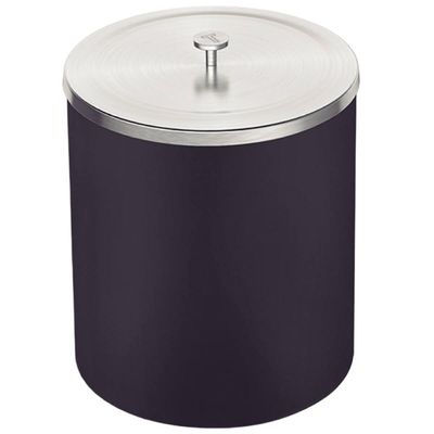 Lixeira Tramontina Útil Preta com Tampa em Aço Inox 5 Litros Redonda Cozinha Lavabo Home Office