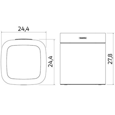 Lixeira Tramontina Square 8L Aço Inox sem Tampa Escritórios Recepções Home Office