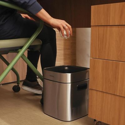 Lixeira Tramontina Square 8L Aço Inox sem Tampa Escritórios Recepções Home Office