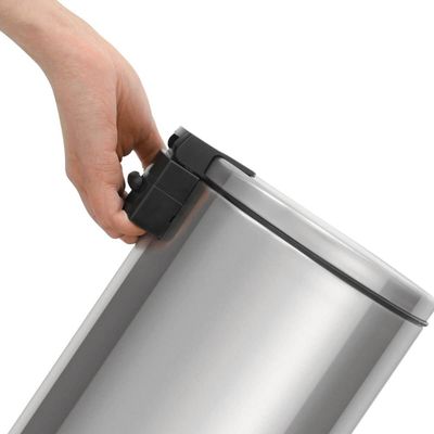 Lixeira com Pedal Tramontina Loop 5L Aço Inox Polido Balde Interno Hall de Entrada Escritório