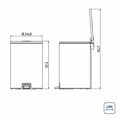 Lixeira 12L Pedal e Balde Interno Removível Inox Tramontina Cozinha Banheiro Escritório