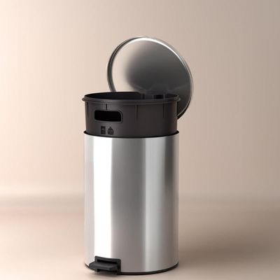Lixeira 20 Litros com Pedal Tramontina Loop Aço Inox Polido Balde Interno Banheiro Escritório