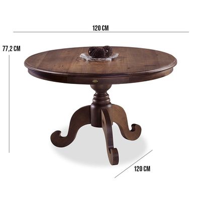 Mesa Redonda Para Sala de Jantar 4 Lugares Halsey 120 cm Canela - Gran Belo