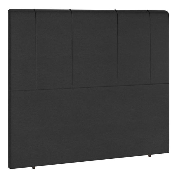 Cabeceira Cama Box Casal Queen Size Doha 160cm Sintético Preto - Desk Design