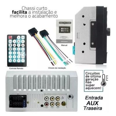 Central Multimídia 2 Din Mp5 Trailblazer 2012-16 Câmera Moldura