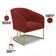 Poltrona Sala Decorativa Kit 2 Stella Base Industrial Dourada Veludo Marsala D03 - D'Rossi
