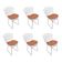 Kit 6 Cadeiras Bertoia Cromada Com Assento Sintético Cobre