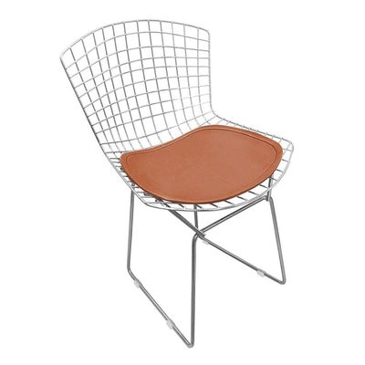 Kit 6 Cadeiras Bertoia Cromada Com Assento Sintético Cobre