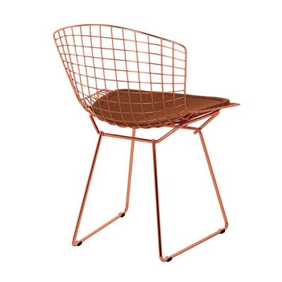 Kit 4 Cadeiras Bertoia Cobre Com Assento Cobre