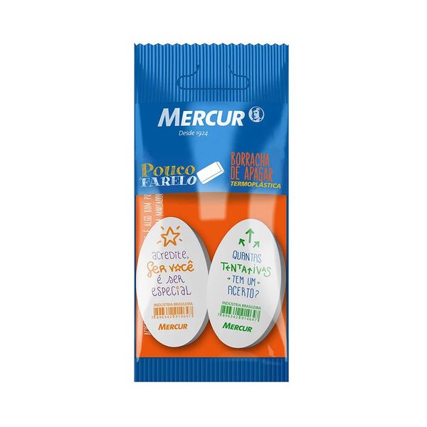 Borracha Mercur Oval Frases Decorados Setas e Estrelas com 2 Unidades Borracha Mercur Oval Frases Decorados Setas e Estrelas com 2 Unidades