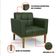 Poltrona Sala Decorativa Elisa Base Madeira Fixa Castanho Sintético PU Verde D03 - D'Rossi