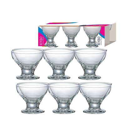 Conjunto de Taças de Sobremesa Paradise em Vidro 6 Peças Ruvolo Transparente