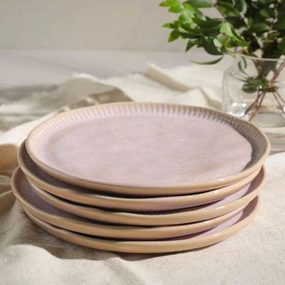 Conjunto de Pratos de Sobremesa Linhas Litchi 21,5cm 6 Peças Porto Brasil Rosa