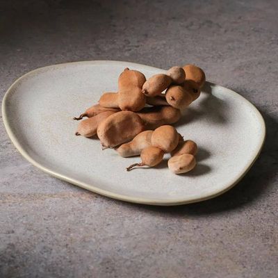 Conjunto de Pratos Oval Orgânico Latte 31cm 6 Peças Porto Brasil Off White