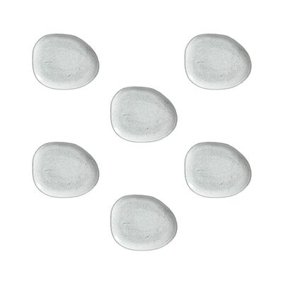 Conjunto de Pratos Oval Orgânico Echo 31cm 6 Peças Porto Brasil Branco