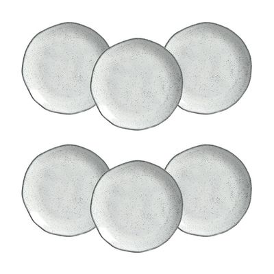 Conjunto de Pratos de Sobremesa Orgânico Echo 19,5cm 6 Peças Porto Brasil Branco