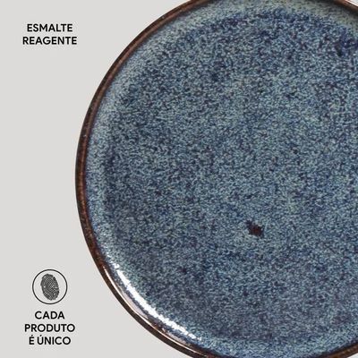 Conjunto de Pratos para Pão Bio Titanium 6 Peças Porto Brasil Azul