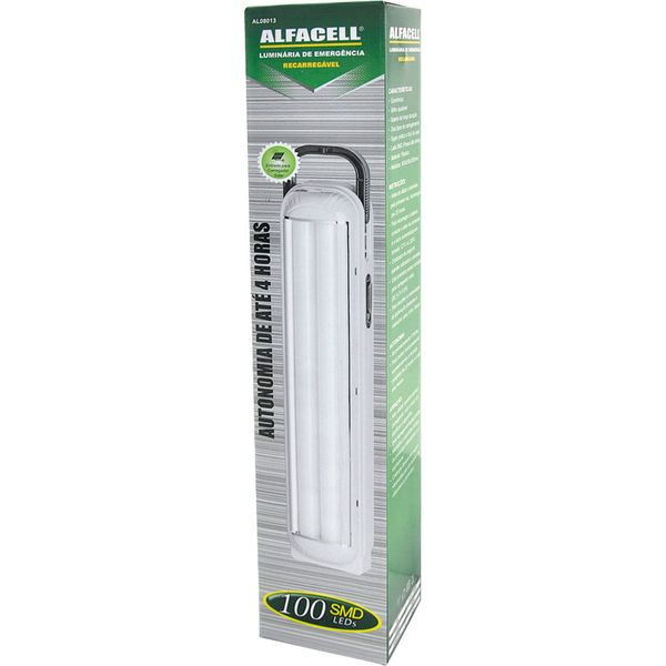 Luminária de Emergência com 100 Leds AL08013 Alfacell Bivolt Bivolt