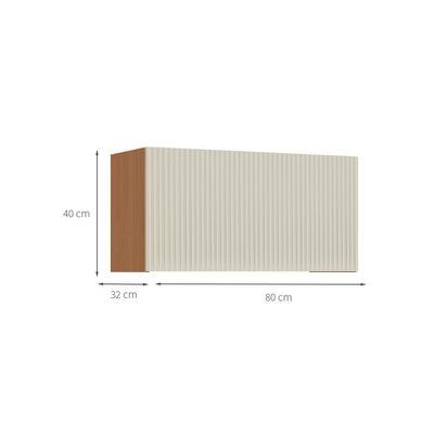 Armário Aéreo Simone Mendes 100% MDF 1 Porta Bege e Carvalho
