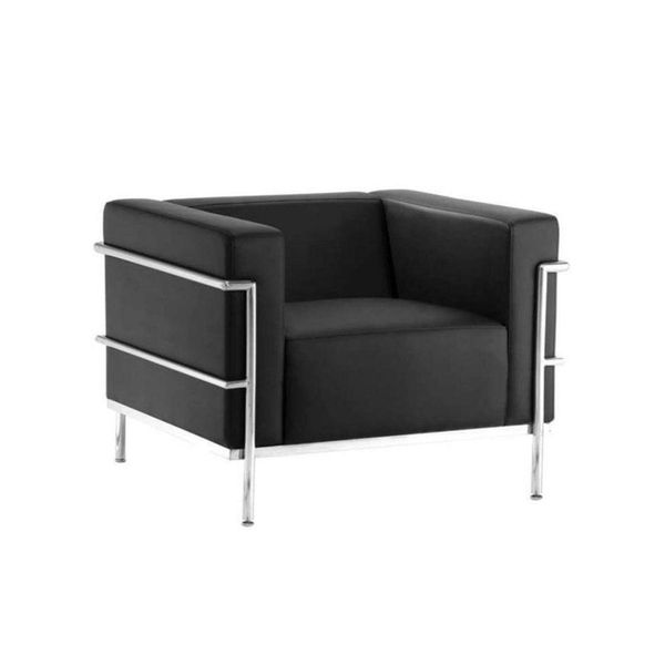 Poltrona Decorativa Madri PU Sintético Preto - Gran Belo