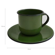 Caneca Esmaltada com Pires Café Chá 180ml
